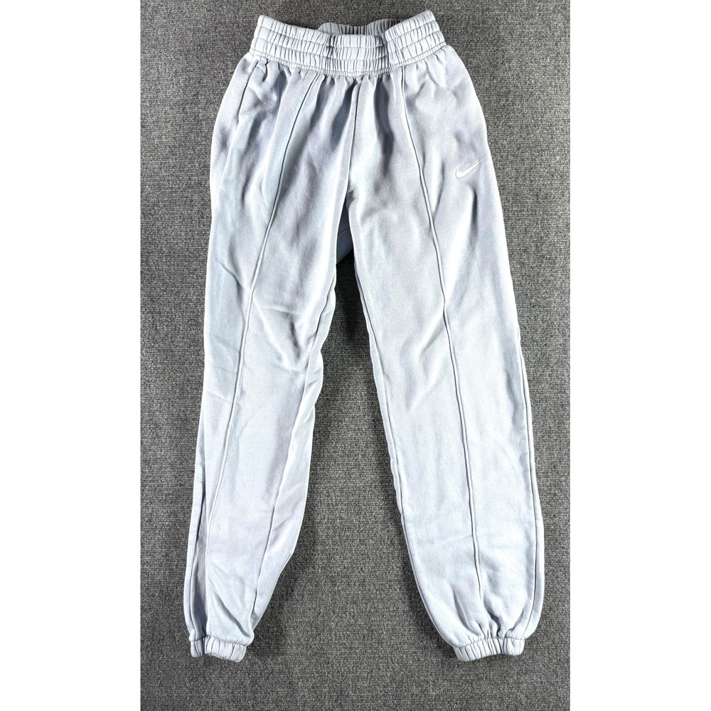 Nike‎ Sportswear Essential Fleece Joggers Light Blue High Rise Pants XS